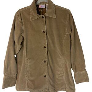 Vintage 90's Bill Blass Womens Medium Shacket Jacket Tan Beige Corduroy Y2K*Read